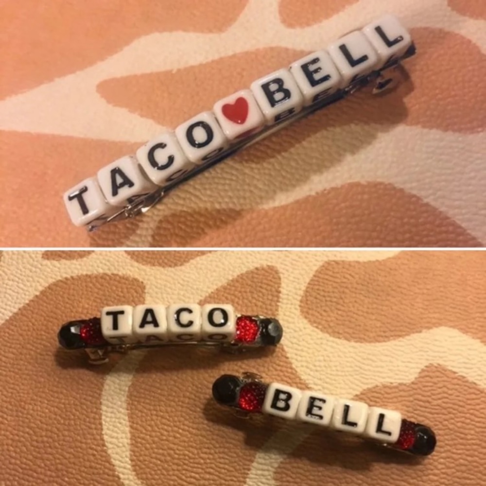 Taco Bell Hair Clips. 3 handmade clips.